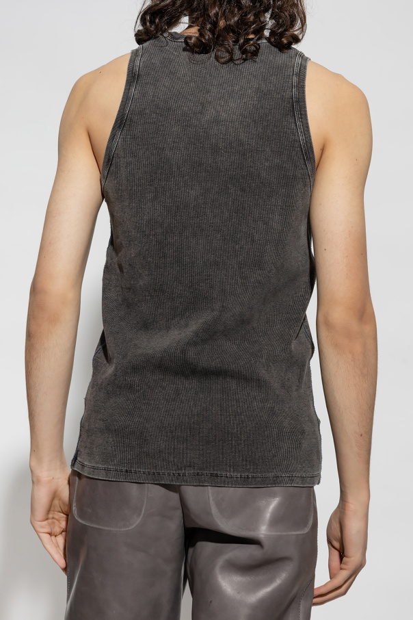 トップス DIESEL T-WISTY-G1 T-WISTY-G1 Man: Acid-wash tank top with logo patch | Diesel